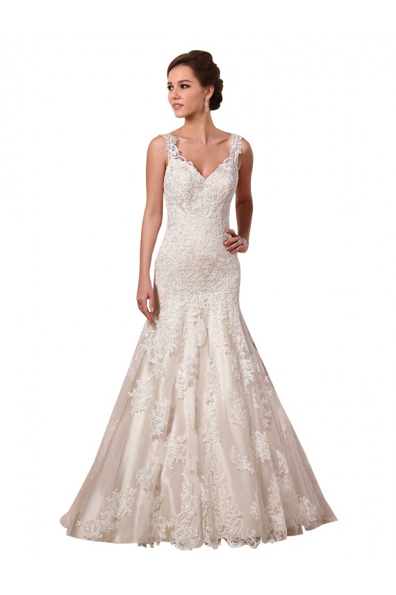 Sleeveless V-Neck Tulle & Lace Mermaid Bridal Wedding Dress Newcastle
