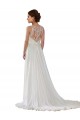 Sleeveless Illusion Neck Soft Chiffon A-Line Boho Wedding Dress Newcastle