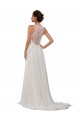 Sleeveless Illusion Neck Soft Chiffon Sheath Wedding Dress Newcastle