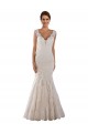 Sleeveless White V-Neck Lace Mermaid Wedding Dresses Newcastle