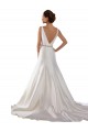 Sleeveless Bateau Neck V-Back Satin Mermaid Modern Wedding Dress Newcastle