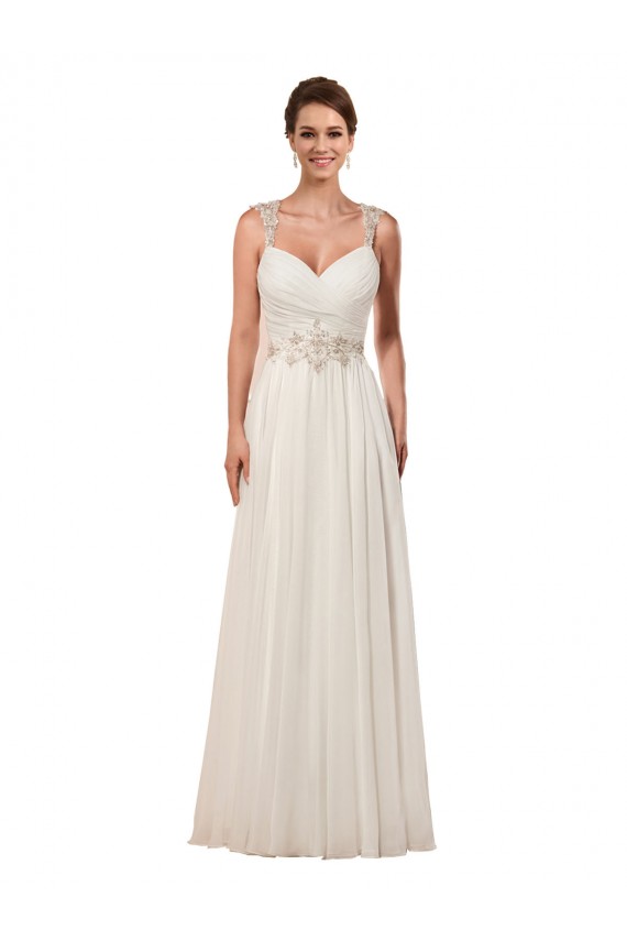 Sleeveless Sweetheart Keyhole Back Soft Chiffon Sheath Wedding Dress Newcastle