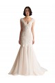 Sleeveless V-Neck Low Back Tulle Mermaid Wedding Dress Newcastle
