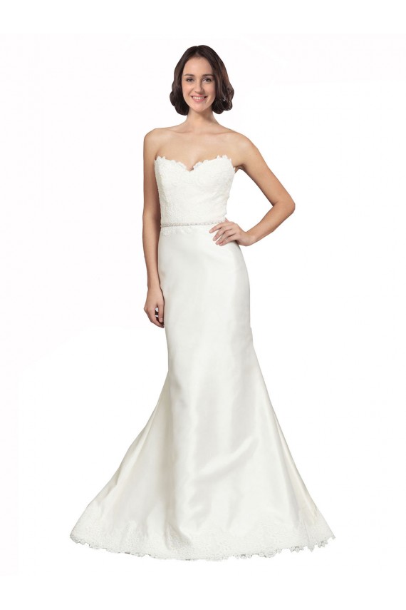 Sleeveless Sweetheart Satin & Lace Trumpet Bridal Dress Newcastle