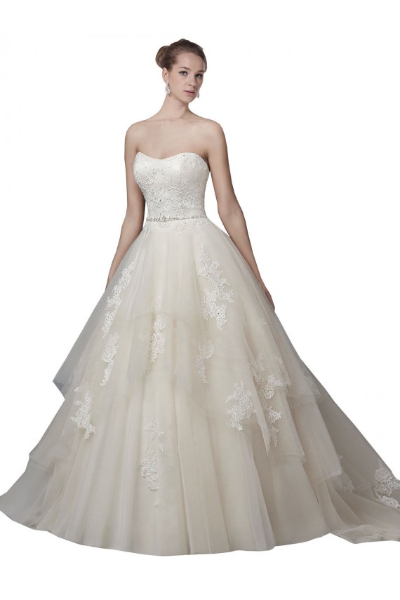 Sleeveless Scoop Neck Low Back Tulle & Lace Ball Gown Wedding Dress Newcastle
