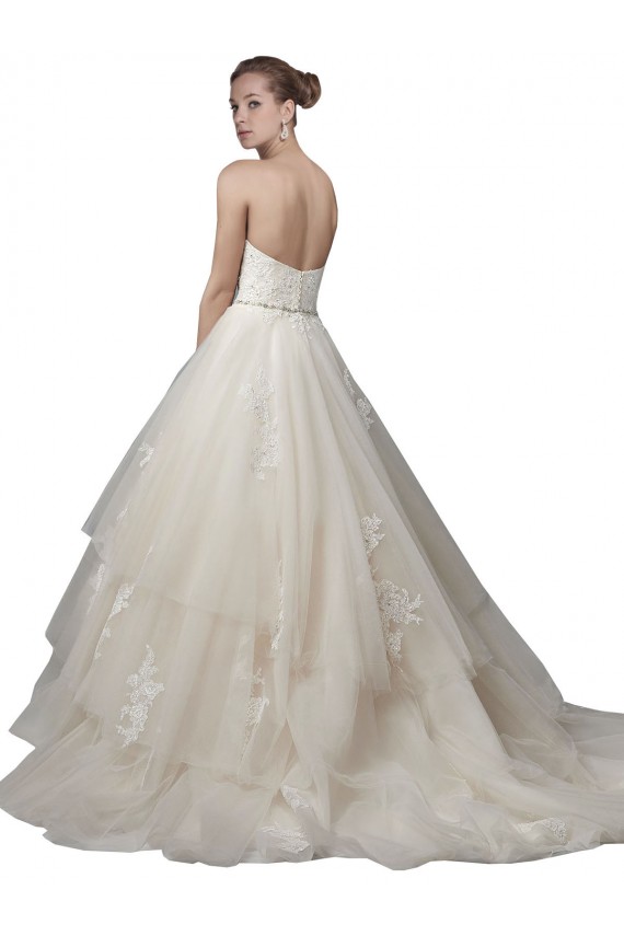 Sleeveless Scoop Neck Low Back Tulle & Lace Ball Gown Wedding Dress Newcastle