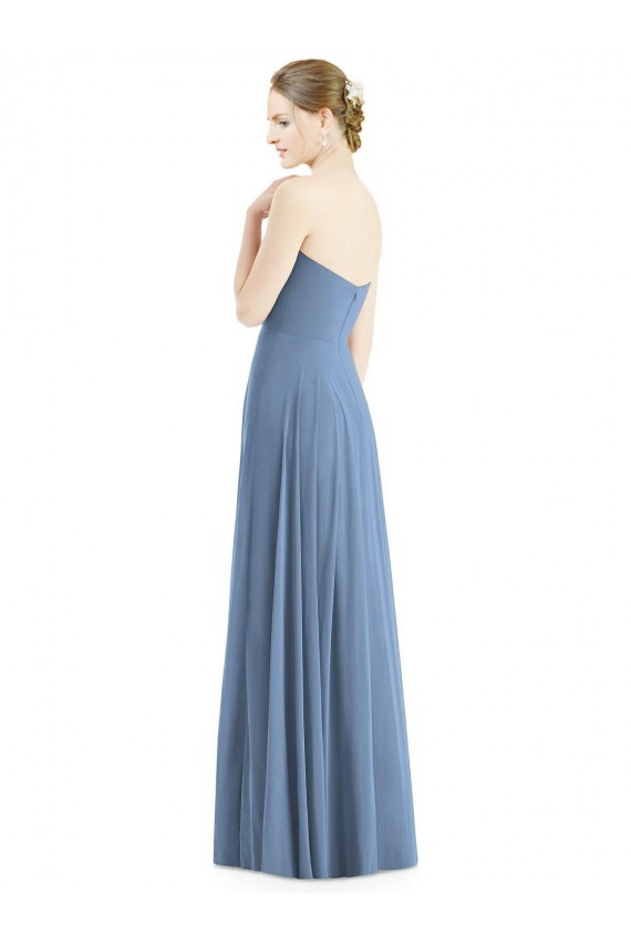 Sleeveless Dusty Blue Sweetheart Soft Chiffon A-Line Evening Dress / Bridesmaid Dress Newcastle