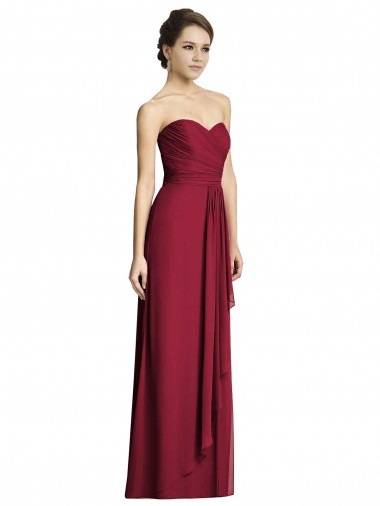 Sleeveless Burgundy Sweetheart Soft Chiffon A-Line Formal Dress / Bridesmaid Dress Newcastle