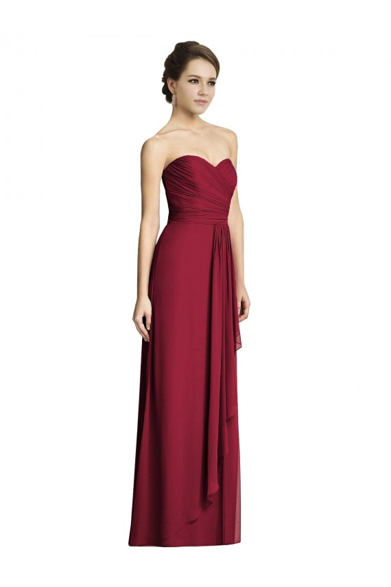 Sleeveless Burgundy Sweetheart Soft Chiffon A-Line Formal Dress / Bridesmaid Dress Newcastle
