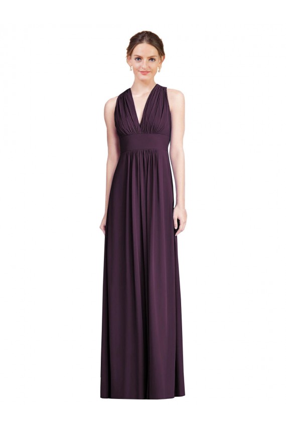 Sleeveless Grape V-Neck Soft Chiffon A-Line Bridesmaid Dress Newcastle