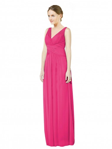 Sleeveless V-Neck Open Back Soft Chiffon A-Line Bridesmaid Dress Newcastle