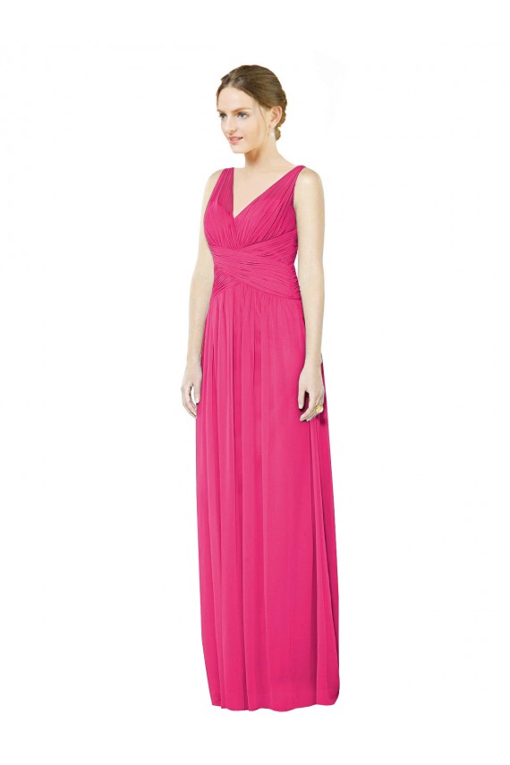 Sleeveless V-Neck Open Back Soft Chiffon A-Line Bridesmaid Dress Newcastle
