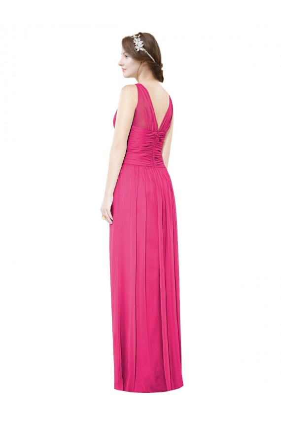 Sleeveless V-Neck Open Back Soft Chiffon A-Line Bridesmaid Dress Newcastle