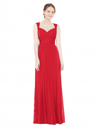 Sleeveless Red Sweetheart Chiffon A-Line Bridesmaid Dress / Evening Dress Newcastle