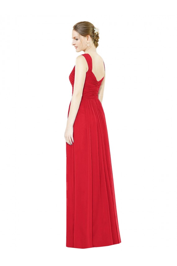 Sleeveless Red Sweetheart Chiffon A-Line Bridesmaid Dress / Evening Dress Newcastle
