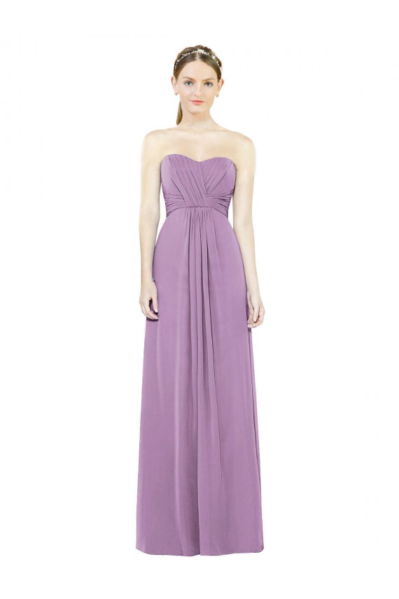 Sleeveless Dark Lavender Sweetheart Soft Chiffon A-Line Bridesmaid Dress Newcastle