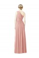 Sleeveless Bliss Pink One Shoulder Soft Chiffon A-Line Bridesmaid Dress Newcastle