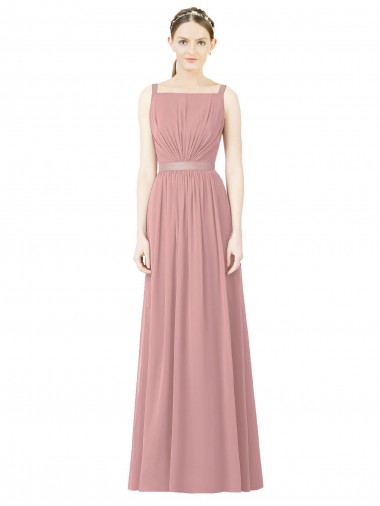 Sleeveless Dusty Pink High Neck Soft Chiffon A-Line Bridesmaid Dress Newcastle