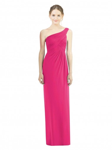 Sleeveless Azalea One Shoulder Soft Chiffon Sheath Bridesmaid Dress Newcastle