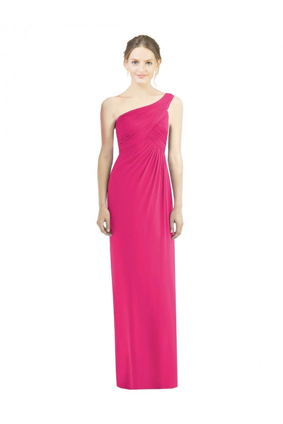 Sleeveless Azalea One Shoulder Soft Chiffon Sheath Bridesmaid Dress Newcastle