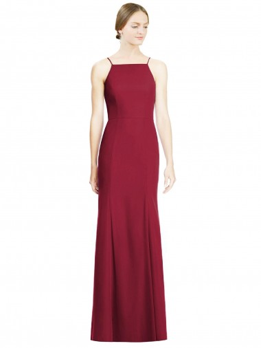 Sleeveless Spaghetti Straps Soft Chiffon Mermaid Bridal Party Dress Newcastle