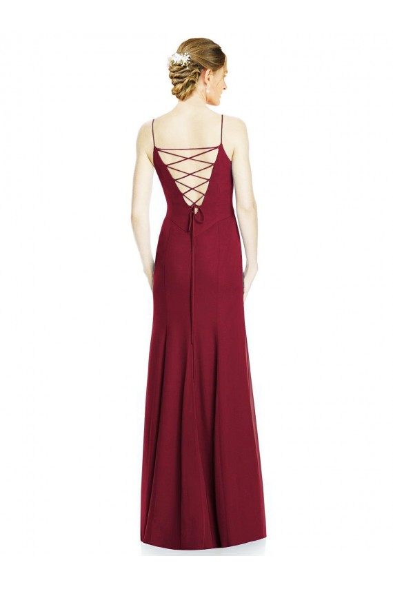 Sleeveless Spaghetti Straps Soft Chiffon Mermaid Bridal Party Dress Newcastle