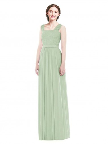 Sleeveless Spaghetti Straps Soft Chiffon A-Line Bridal Party Dress Newcastle