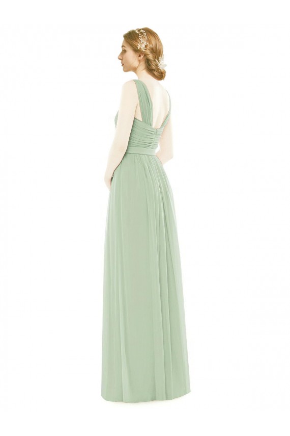 Sleeveless Spaghetti Straps Soft Chiffon A-Line Bridal Party Dress Newcastle