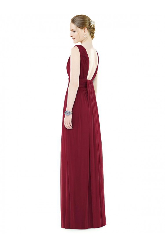 Sleeveless V-Neck Soft Chiffon A-Line Bridesmaid Gowns Newcastle