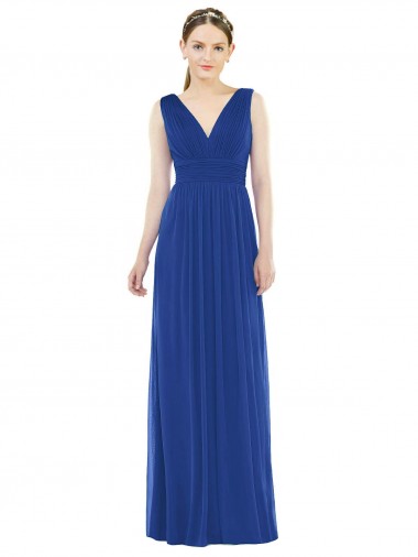 Sleeveless V-Neck Soft Chiffon A-Line Bridesmaid Gowns Newcastle