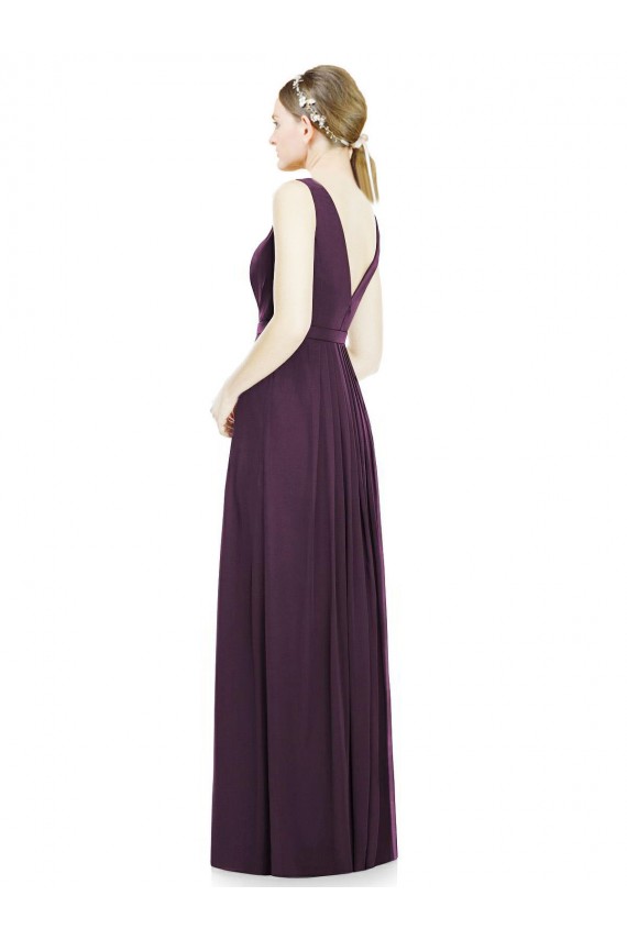 Sleeveless Grape V-Neck Chiffon A-Line Bridesmaid Dress / Evening Dress Newcastle