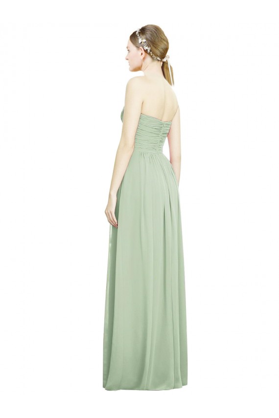 Sleeveless Sage Sweetheart Criss Cross Back Soft Chiffon A-Line Bridesmaid Dress Newcastle