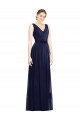 Sleeveless Dark Navy V-Neck Chiffon A-Line Bridesmaid Gowns Newcastle