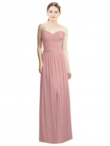 Sleeveless Dusty Pink Sweetheart Chiffon A-Line Bridesmaid Dress / Evening Dress Newcastle