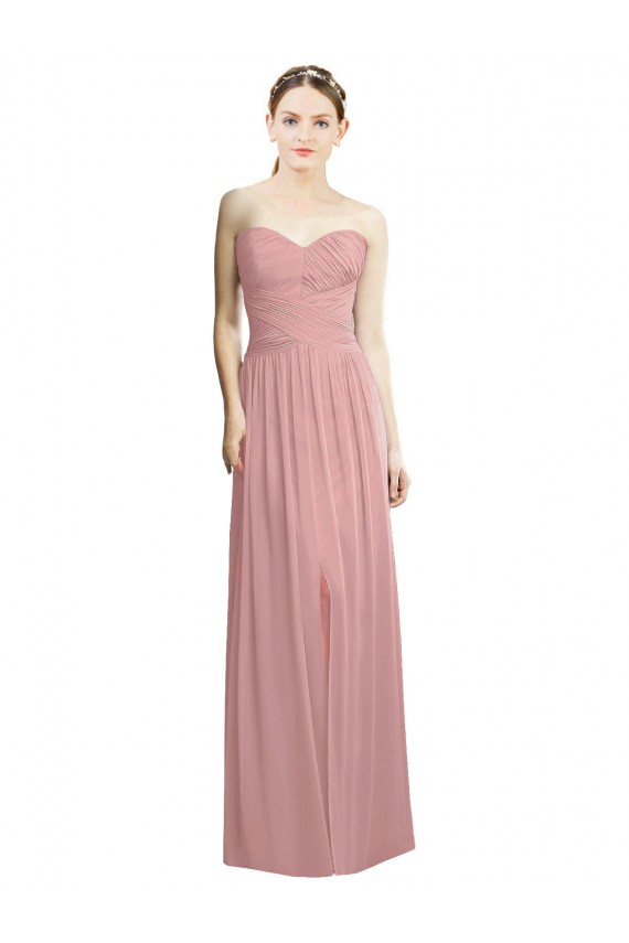 Sleeveless Dusty Pink Sweetheart Chiffon A-Line Bridesmaid Dress / Evening Dress Newcastle