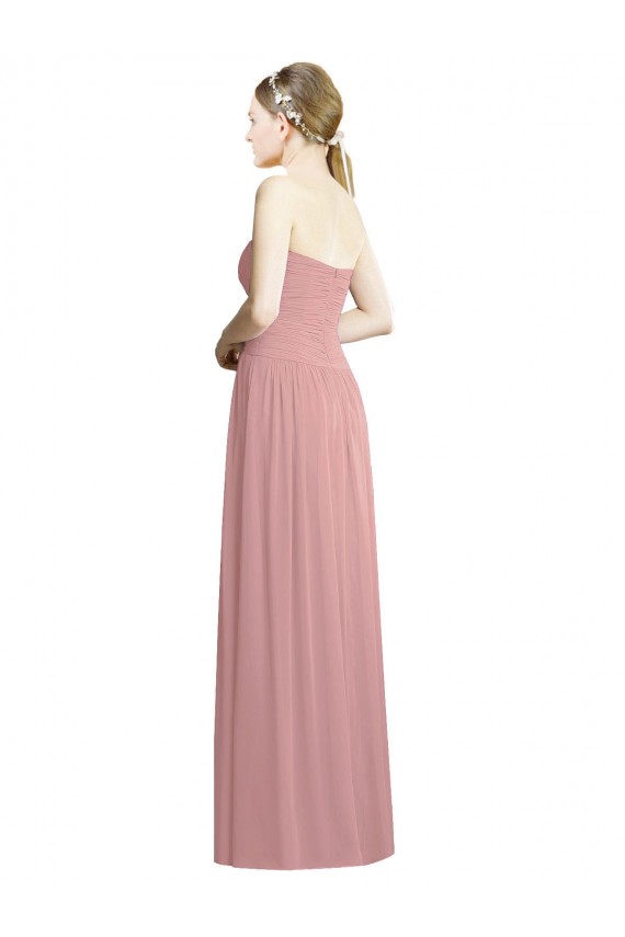 Sleeveless Dusty Pink Sweetheart Chiffon A-Line Bridesmaid Dress / Evening Dress Newcastle