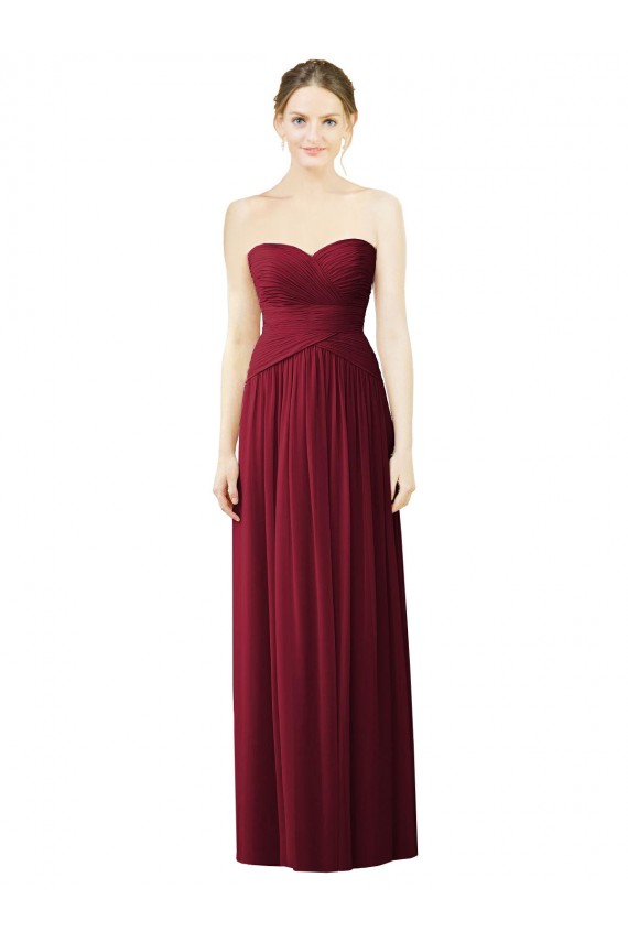 Sleeveless Burgundy Sweetheart Soft Chiffon A-Line Evening Dress / Bridesmaid Dress Newcastle