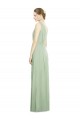 Sleeveless Sage V-Neck V-Back Soft Chiffon A-Line Bridesmaid Dress Newcastle