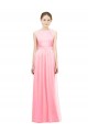 Sleeveless Salmon Halter Neck Soft Chiffon A-Line Bridesmaid Dress Newcastle