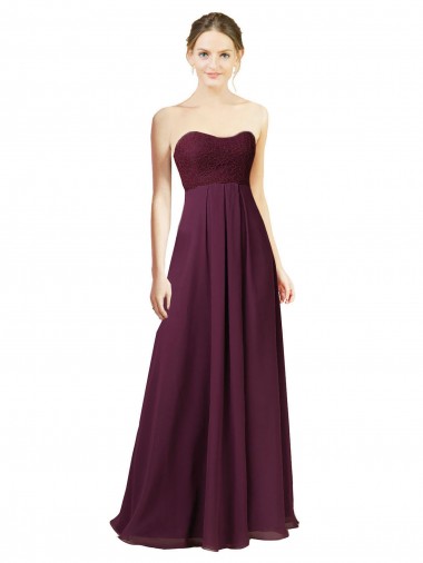 Sleeveless Grape Sweetheart Chiffon A-Line Bridesmaid Dress Newcastle