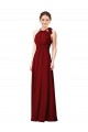 Sleeveless Halter Neck Soft Chiffon Sheath Bridesmaid Dress Newcastle