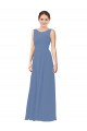Sleeveless Illusion Neck Soft Chiffon Sheath Bridesmaid Dress Newcastle