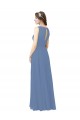 Sleeveless Illusion Neck Soft Chiffon Sheath Bridesmaid Dress Newcastle