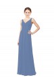 Sleeveless V-Neck Soft Chiffon Sheath Bridal Party Dress Newcastle
