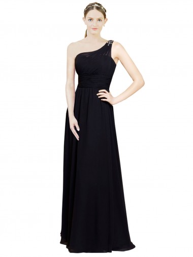 Sleeveless One Shoulder Chiffon A-Line Bridesmaid Dresses Newcastle