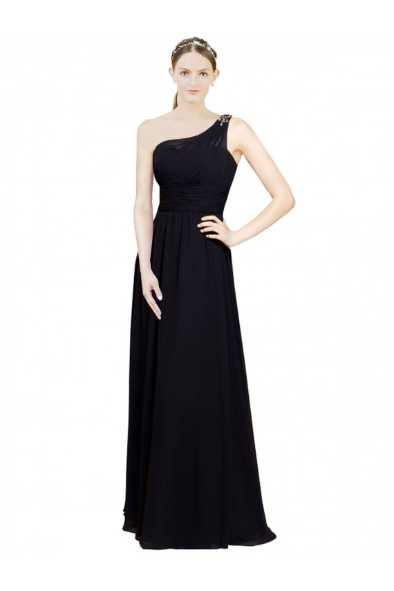 Sleeveless One Shoulder Chiffon A-Line Bridesmaid Dresses Newcastle