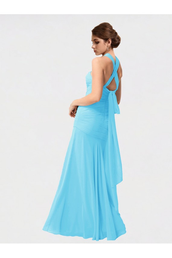 Sleeveless Halter Neck Chiffon Mermaid Bridesmaid Dress / Evening Dress Newcastle