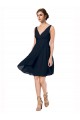 Sleeveless Dark Navy V-Neck Soft Chiffon A-Line Bridesmaid Dress Newcastle