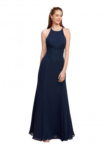 Sleeveless Halter Neck Soft Chiffon Mermaid Prom Dress / Bridesmaid Dress Newcastle