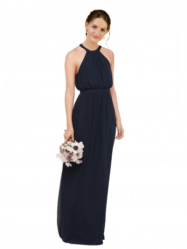 Sleeveless Halter Neck Chiffon A-Line Bridesmaid Dress Newcastle